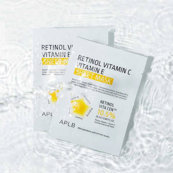 Осветляющая маска с ретинолом и витаминами APLB Retinol Vitamin C Vitamin E Sheet Mask