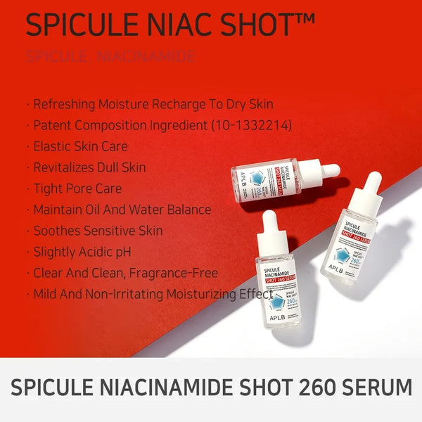 Осветляющая сыворотка с микроспикулами APLB Spicule Niacinamide Shot 260 Serum