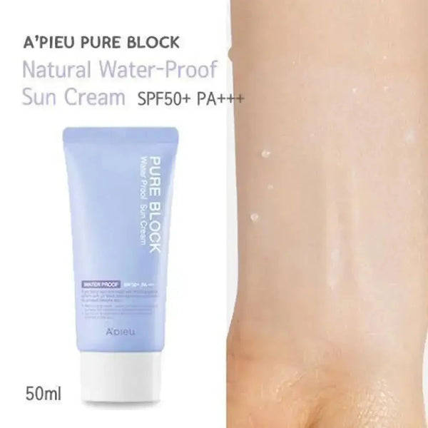 Ūdensizturīgs sauļošanās krēms priekš sejas A'pieu Pure Block Water Proof Natural Sun Cream SPF50 PA+++