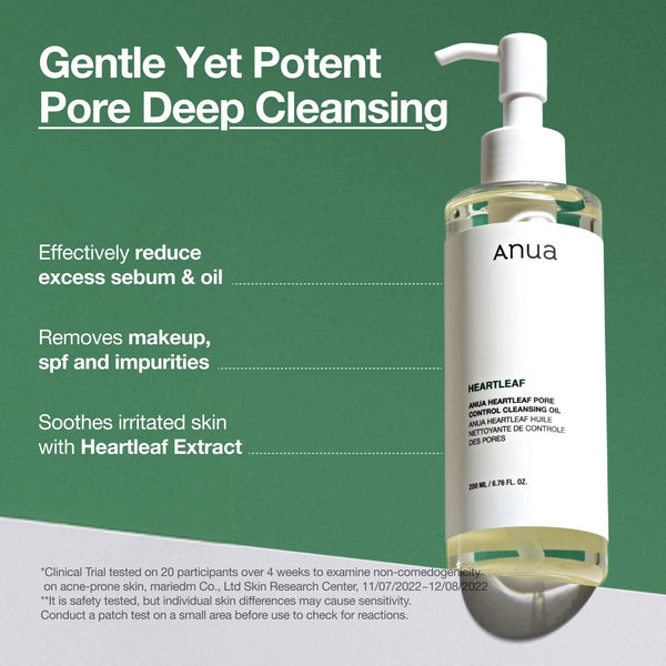 Hidrofīlā eļļa dziļai poru attīrīšanai Anua Heartleaf Pore Control Cleansing Oil