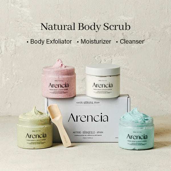 Skrubis ķermenim un galvas ādai ar balto tēju un neroli Arencia Fresh Cloud Body & Scalp Scrub White Tea & Neroli
