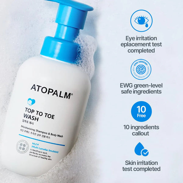 Maigs šampūns-gels mazuļu ķermenim un matiem Atopalm Top-To-Toe Wash