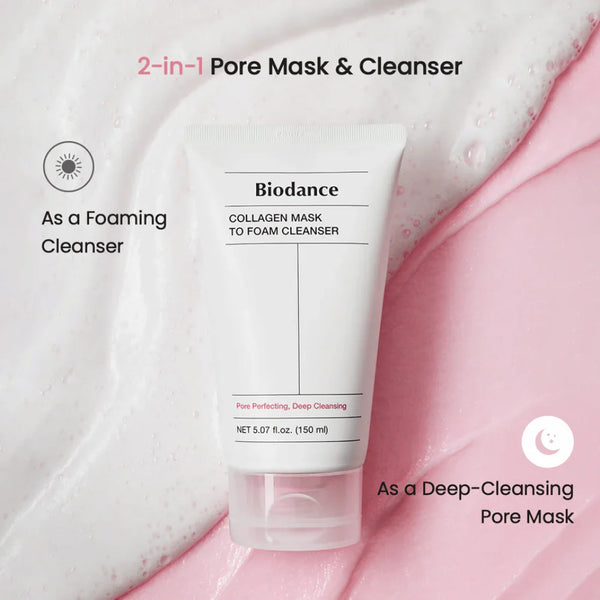 Kolagēna maska-putas maigai sejas attīrīšanai Biodance Collagen Mask to Foam Cleanser