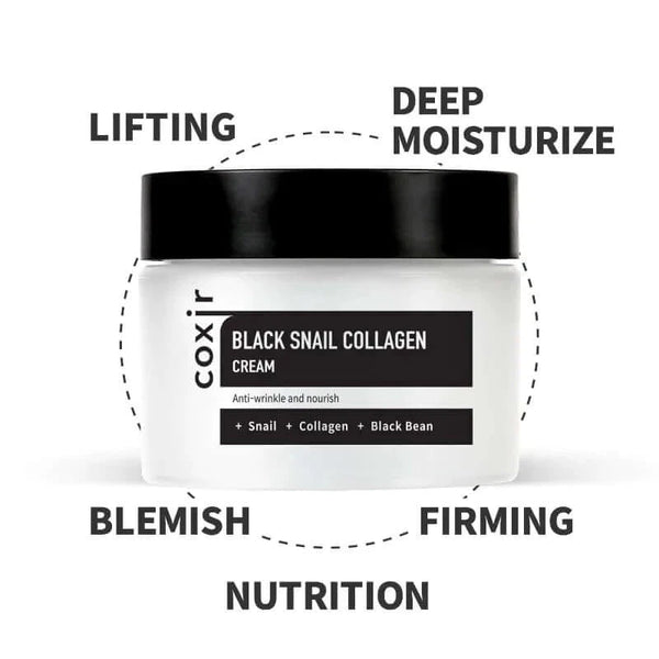 Krēms sejai ar kolagēnu un melno gliemežu ekstraktu COXIR Black Snail Collagen Cream