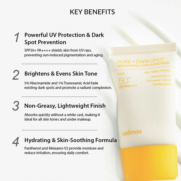 Солнцезащитный крем Celimax Pore+Dark Spot Brightening Care Sunscreen SPF50+ PA++++