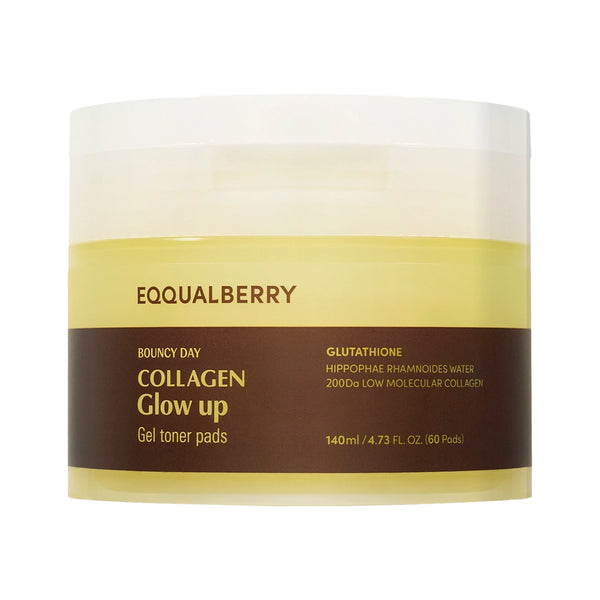 Осветляющие тонер-пэды с коллагеном EQQUALBERRY Collagen Glow Up Gel Toner Pad