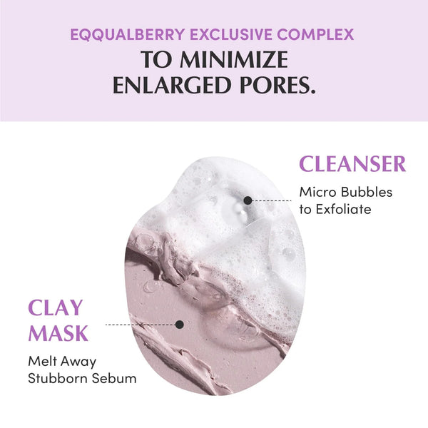 Poru attīroša sejas mazgāšanas želeja EQQUALBERRY Purple Rice Pore Purifying Pack Cleanser