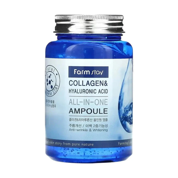 Serums ar hialuronskābi un kolagēnu FarmStay All In One Collagen and Hyaluronic Ampoule