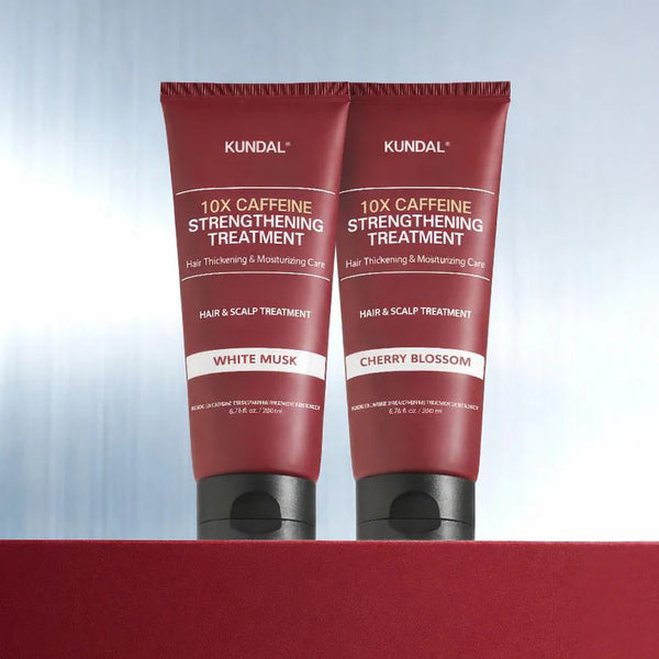 Stiprinošs matu kopšanas līdzeklis Kundal 10X Caffeine Strengthening Treatment Cherry Blossom