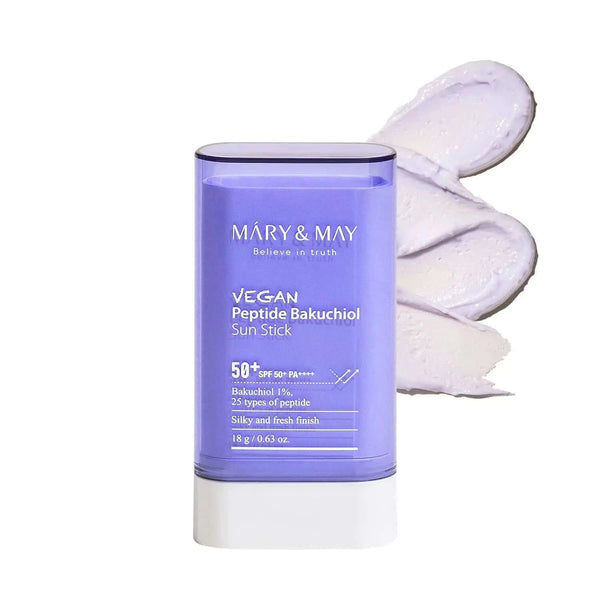 Saules aizsardzības krēms ar Peptīdiem un Bakuchiolu Mary&May Vegan Peptide Bakuchiol Sun Stick SPF50+ PA++++