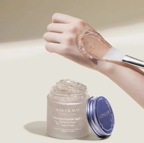 Mary&May Calendula Peptide Ageless Sleeping Mask - kliņģerītes un peptīdu pretvecuma miega maska
