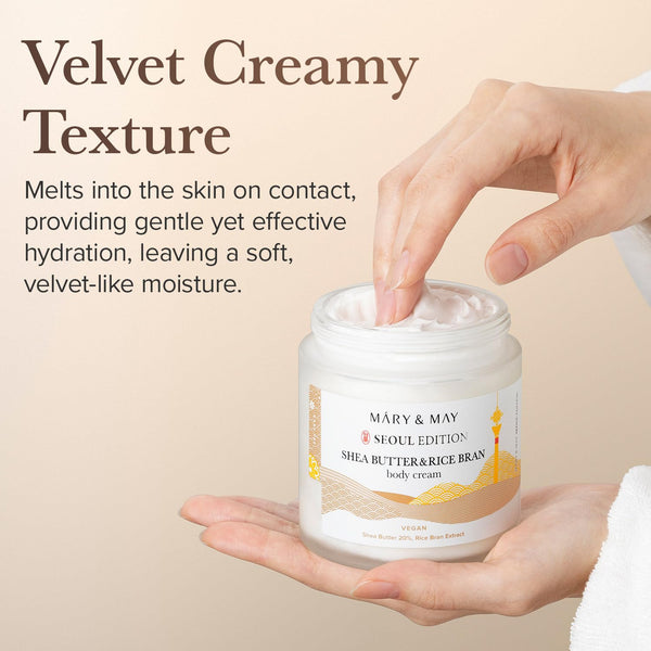Intensīvi mitrinošs krēms ķermenim Mary&May Shea Butter & Rice Bran Body Cream