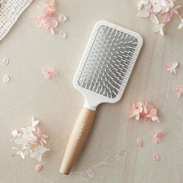 Koka matu suka ar antistatisku efektu Masil Wooden Paddle Brush