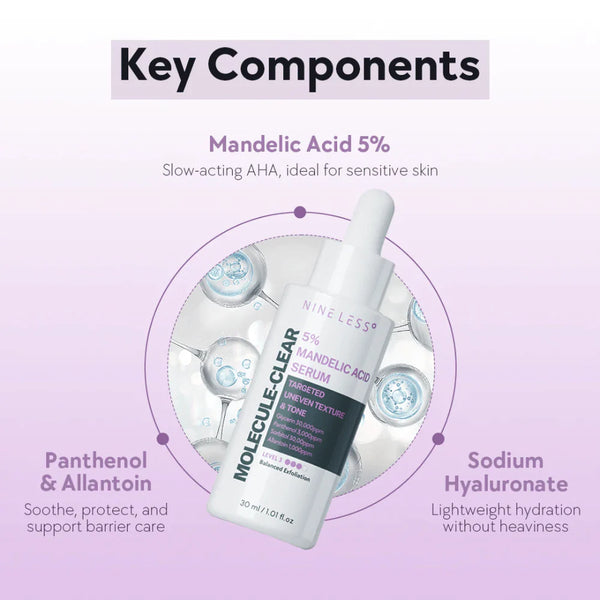 Maigs AHA atjaunojošais serums Nine Less Molecule-Clear 5% Mandelic Acid Serum