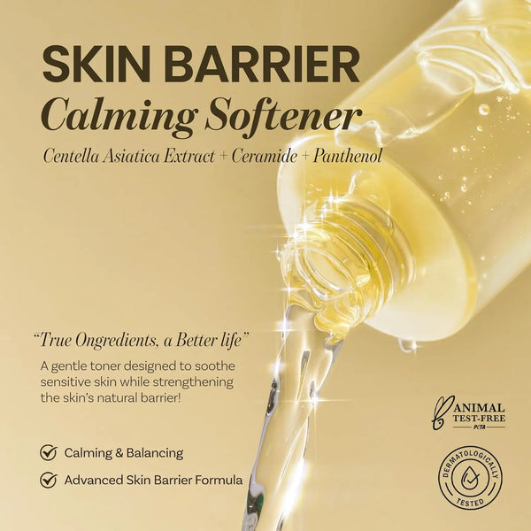 Nomierinošs Cica toneris Ongredients Skin Barrier Calming Softener