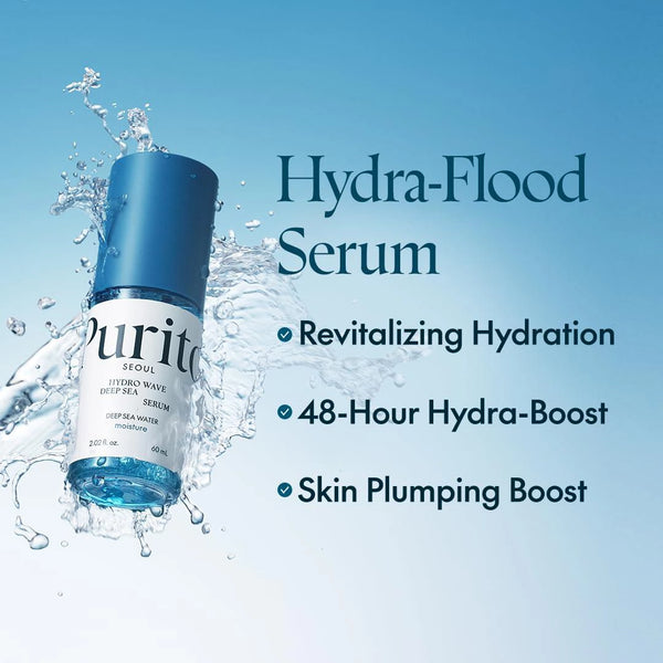 Mitrinošs minerālu serums ādas tvirtuma palielināšanai Purito Seoul Hydro Wave Deep Sea Serum