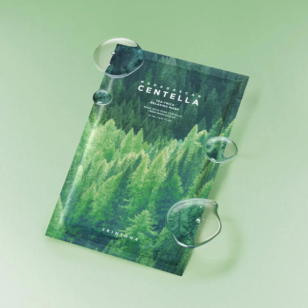 Auduma maska problemātiskai ādai SKIN1004 Madagascar Centella Tea-Trica Relaxing Mask