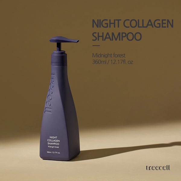 Lietošanai vakarā paredzēts šampūns matiem ar kolagēnu Treecell Night Collagen Shampoo Midnight Forest