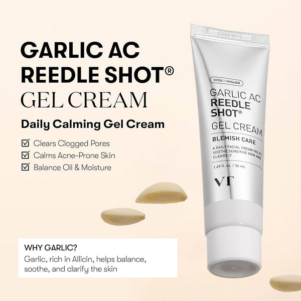Matējošs gēlkrēms VT Cosmetics Garlic AC Reedle Shot Gel Cream