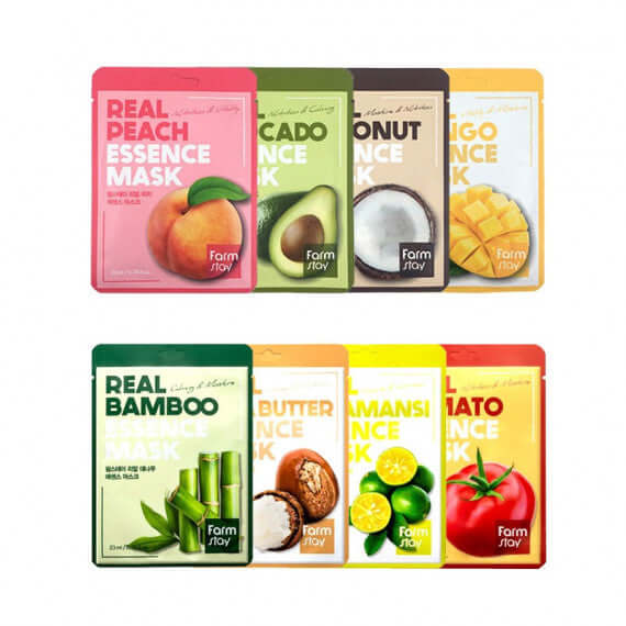 Audumu maska sejas ādai Farmstay Real Essence Mask