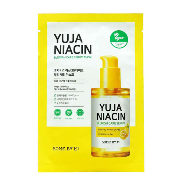 Izgaismojoša maska ar niacinamīdu un yuzu Some By Mi Yuja Niacin 30days Blemish Care Serum Mask