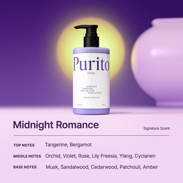 Parfimēts losjons ķermenim Purito Seoul Luminous Moisture Shea Butter Body Lotion Midnight Romance