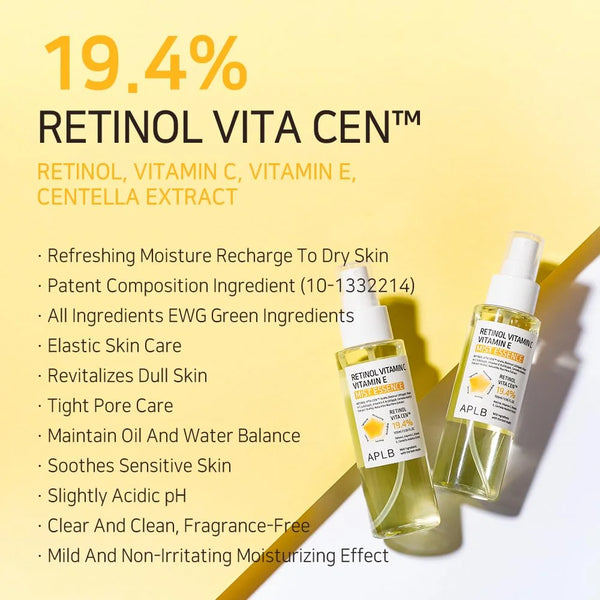 Stiprinoša miglas esence ar retinolu APLB Retinol Vitamin C Vitamin E Mist Essence