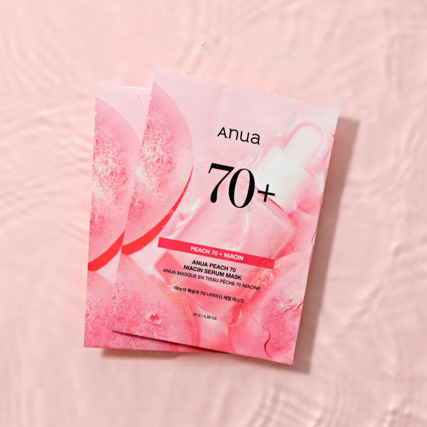 Auduma maska ar persiku ekstraktu un niacinamīdu Anua Peach 70 Niacin Serum Mask