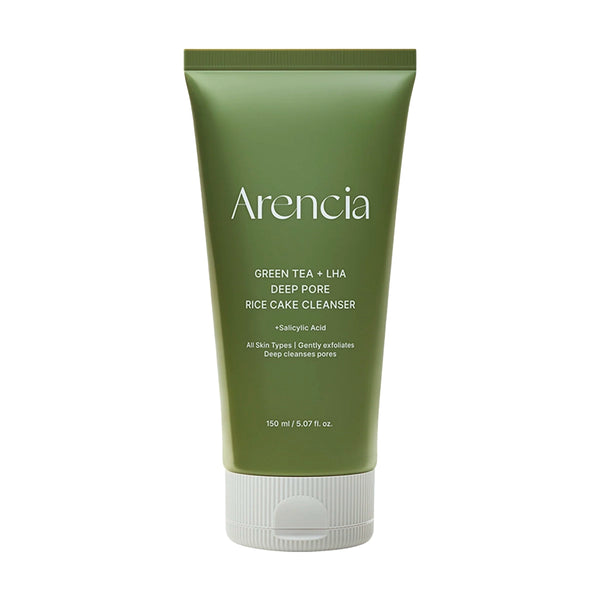 Глубоко очищающая пенка с LHA и зелёным чаем Arencia Green Tea + LHA Deep Pore Rice Cake Cleanser