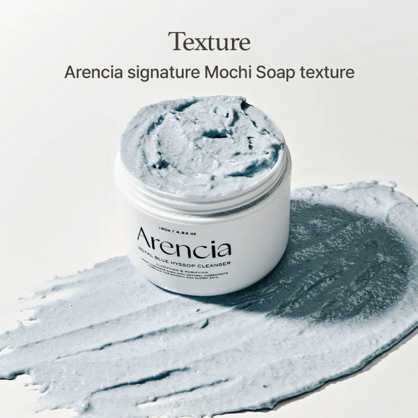 Attīrošs līdzeklis ar mālu un izopa ekstraktu Arencia Fresh Blue Hyssop Rice Mochi Cleanser