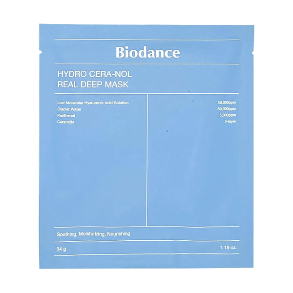 Nakts hidrogela maska ar keramīdiem ādas sausuma novēršanai Biodance Hydro Cera-Nol Real Deep Mask