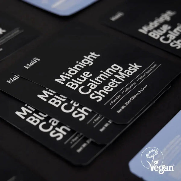 Nomierinoša auduma maska ar atvēsinošu efektu Dear Klairs Midnight Blue Calming Sheet Mask