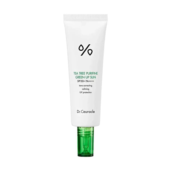Saules aizsargkrēms problemātiskai ādai Dr.Ceuracle Tea Tree Purifine Green Up Sun SPF 50+ PA++++