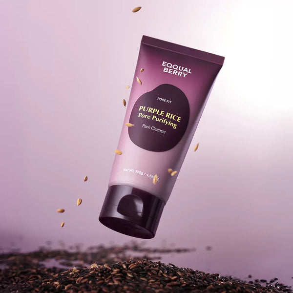 Poru attīroša sejas mazgāšanas želeja EQQUALBERRY Purple Rice Pore Purifying Pack Cleanser