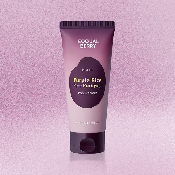 Poru attīroša sejas mazgāšanas želeja EQQUALBERRY Purple Rice Pore Purifying Pack Cleanser