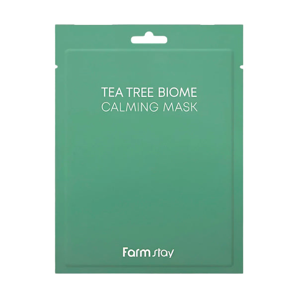 Nomierinošā sejas maska ar tējas koka ekstraktu Farmstay Tea Tree Biome Calming Mask