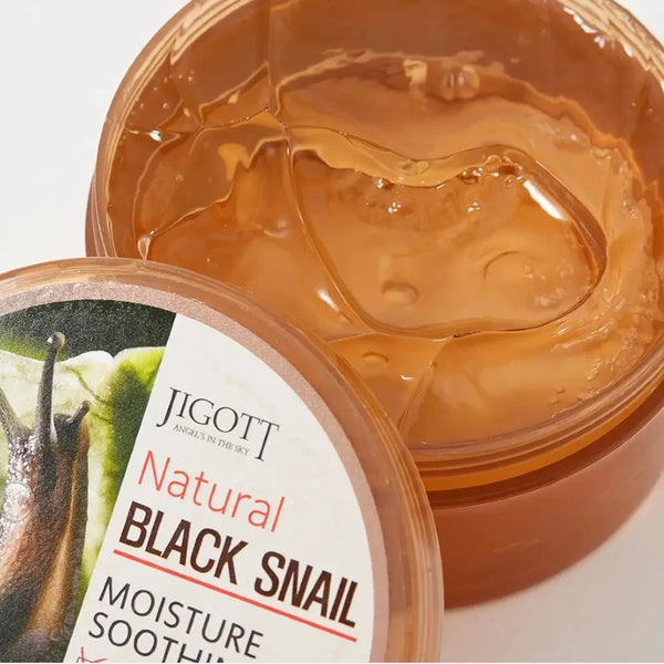 Mitrinošs gēls ar gliemeža mucīna ekstraktu Jigott Natural Black Snail Moisture Soothing Gel