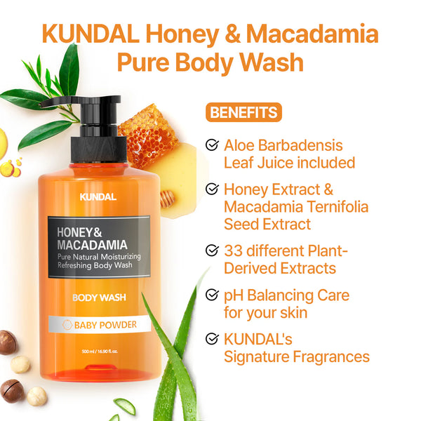 Гель для душа Kundal Honey & Macadamia Pure Body Wash