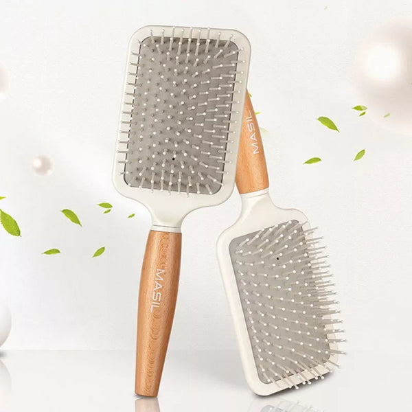 Koka matu suka ar antistatisku efektu Masil Wooden Paddle Brush