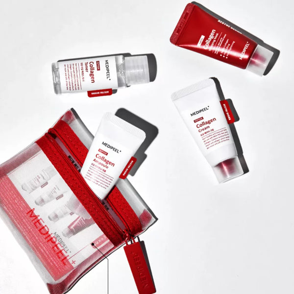 Mini iepakojumu komplekts sejas ādas kopšanai ar kolagēnu un peptīdiem Medi-Peel Red Lacto Collagen Skin Care Trial Kit