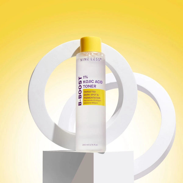 Toniks mirdzuma piešķiršanai ādai ar kojskābi Nine Less B-Boost 1% Kojic Acid Toner