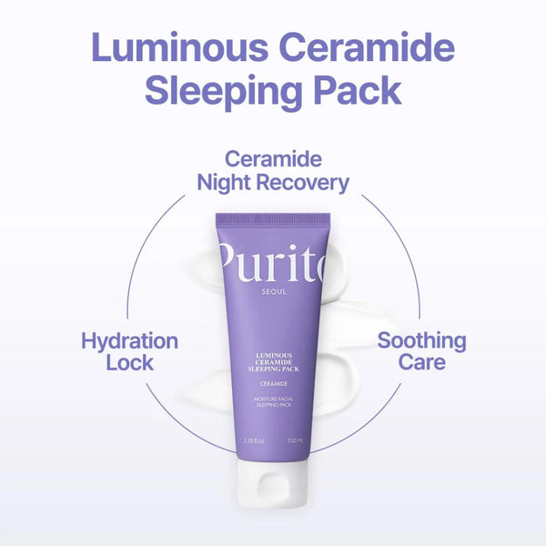 Успокаивающая ночная маска с центеллой Purito Luminous Ceramide Sleeping Pack