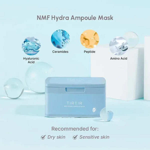 Mitrinošu sejas masku komplekts TIRTIR NMF Hydra Ampoule Mask