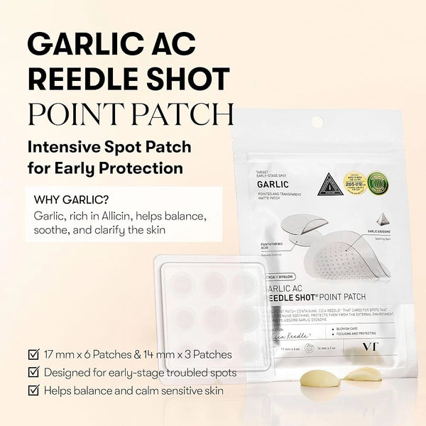 Заживляющие патчи от акне VT Cosmetics Garlic AC Reedle Shot Point Patch