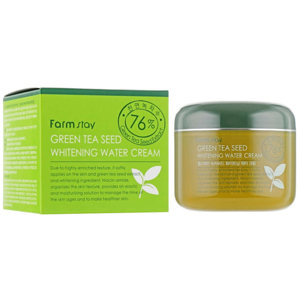 Mitrinošs un balinošs krēms ar zaļās tējas sēklām FarmStay Green Tea Seed Whitening Water Cream